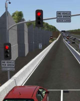 An example of a traffic light on an onramp